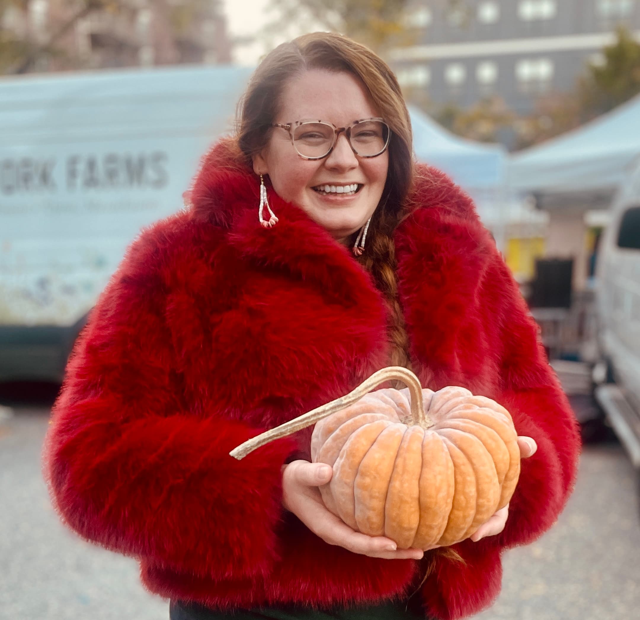 Kailey Bennett at the Brookline farmer's market